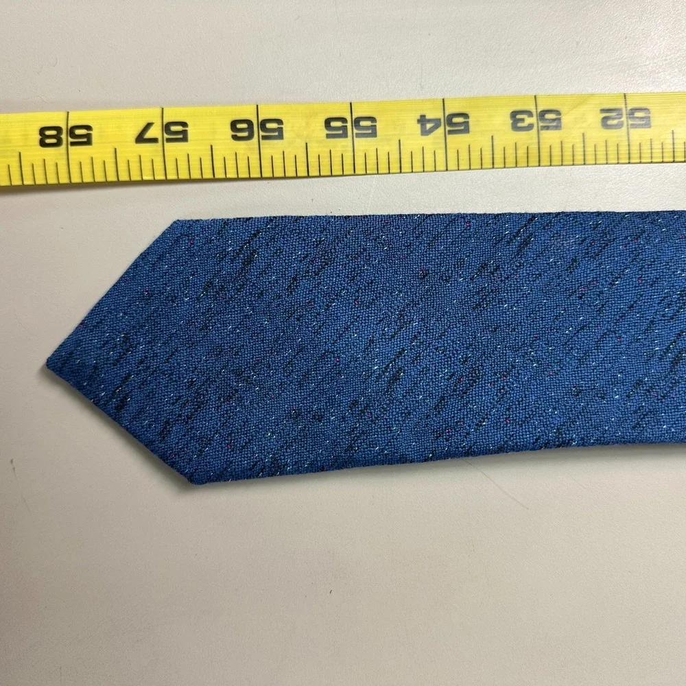 Ted Baker London Mens Blue Wool Silk Blend Textured Flecked Skinny Tie 2.75